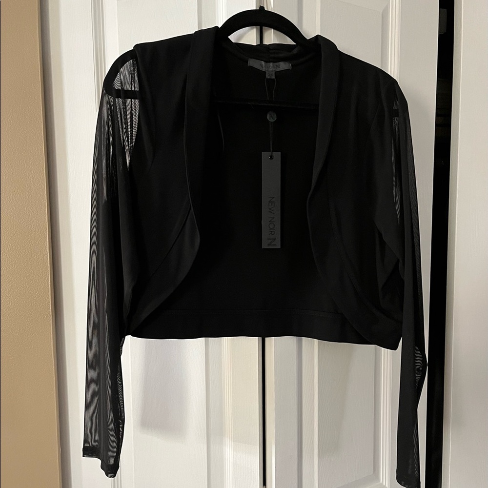 Black Sheer Sleeve Bolero-Plus Size